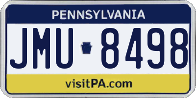 PA license plate JMU8498