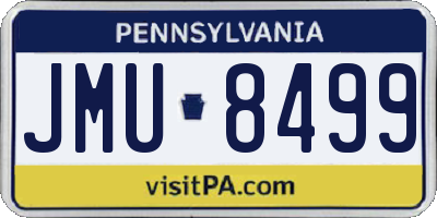 PA license plate JMU8499