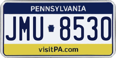 PA license plate JMU8530