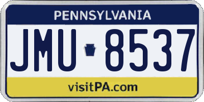 PA license plate JMU8537