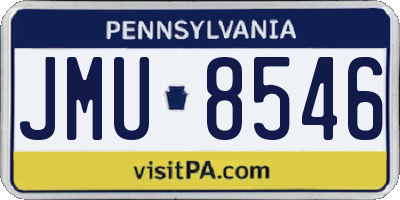 PA license plate JMU8546
