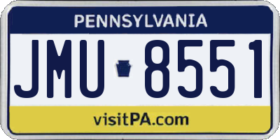PA license plate JMU8551