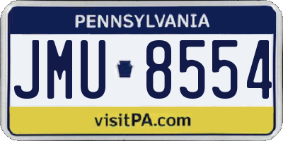 PA license plate JMU8554