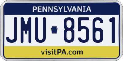PA license plate JMU8561