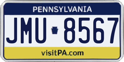 PA license plate JMU8567