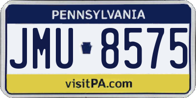 PA license plate JMU8575