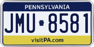 PA license plate JMU8581