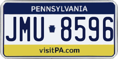 PA license plate JMU8596