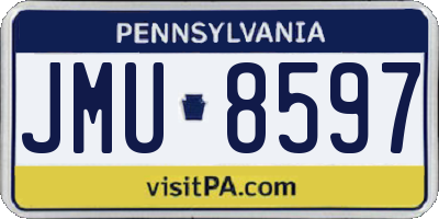 PA license plate JMU8597