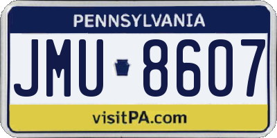 PA license plate JMU8607