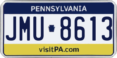 PA license plate JMU8613