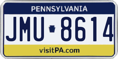 PA license plate JMU8614