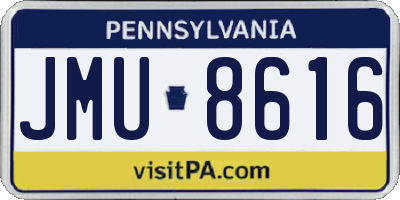 PA license plate JMU8616