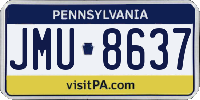 PA license plate JMU8637