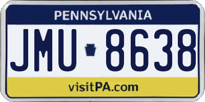 PA license plate JMU8638