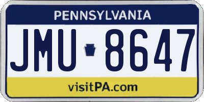 PA license plate JMU8647