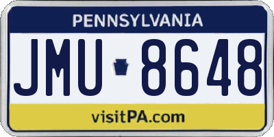 PA license plate JMU8648