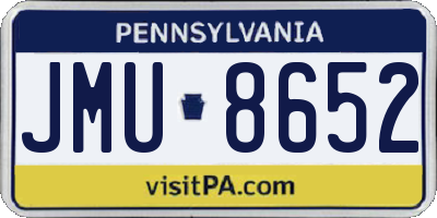 PA license plate JMU8652