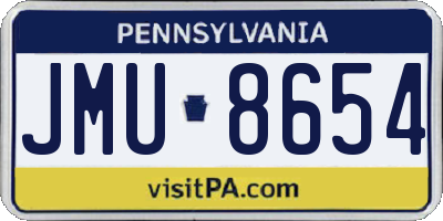 PA license plate JMU8654