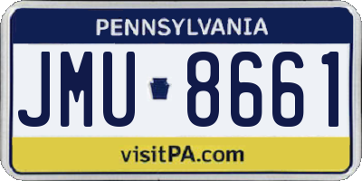 PA license plate JMU8661