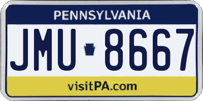 PA license plate JMU8667