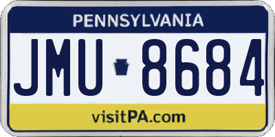 PA license plate JMU8684