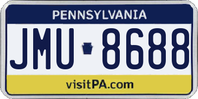 PA license plate JMU8688