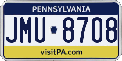 PA license plate JMU8708