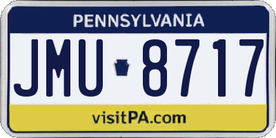 PA license plate JMU8717