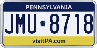 PA license plate JMU8718