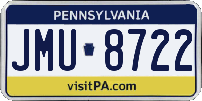 PA license plate JMU8722