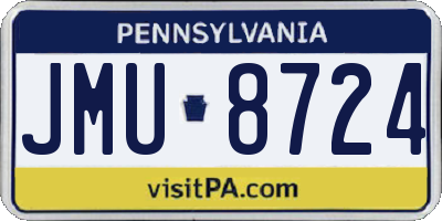 PA license plate JMU8724