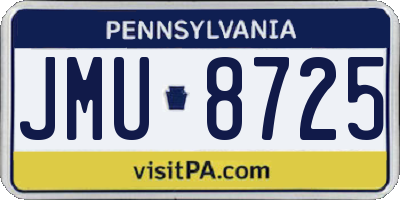 PA license plate JMU8725