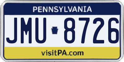 PA license plate JMU8726
