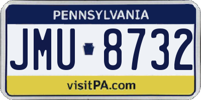 PA license plate JMU8732
