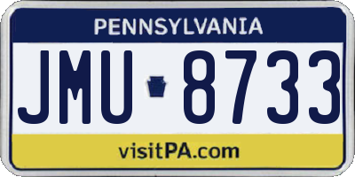 PA license plate JMU8733