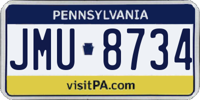PA license plate JMU8734
