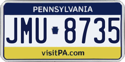 PA license plate JMU8735