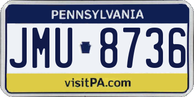 PA license plate JMU8736