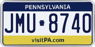PA license plate JMU8740
