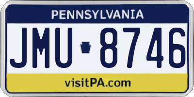 PA license plate JMU8746