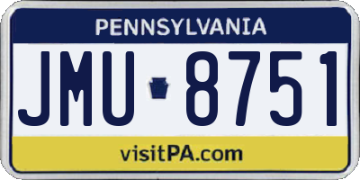 PA license plate JMU8751