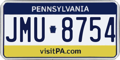 PA license plate JMU8754