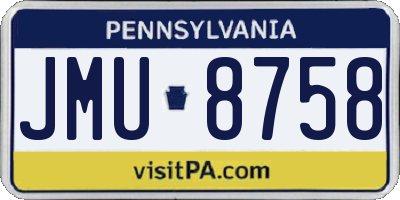 PA license plate JMU8758
