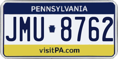PA license plate JMU8762