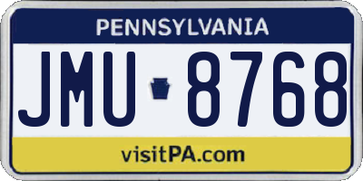 PA license plate JMU8768