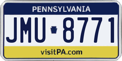 PA license plate JMU8771
