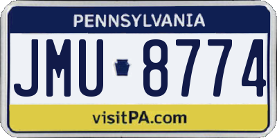 PA license plate JMU8774