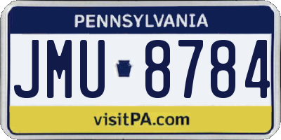 PA license plate JMU8784