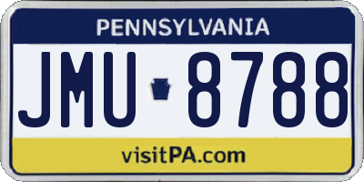 PA license plate JMU8788